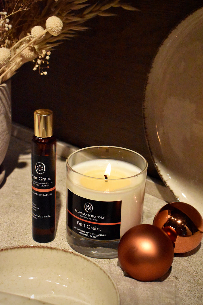 Vela PETIT GRAIN. Aromaterapia. Ecológica.