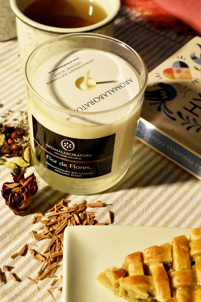 Vela FLOR DE FLORES. Aromaterapia. Ecológica.