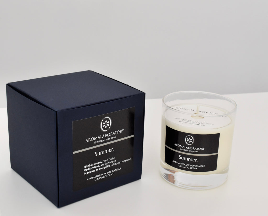 Bougie Antimoustiques SUMMER. Aromathérapie. Biologique.