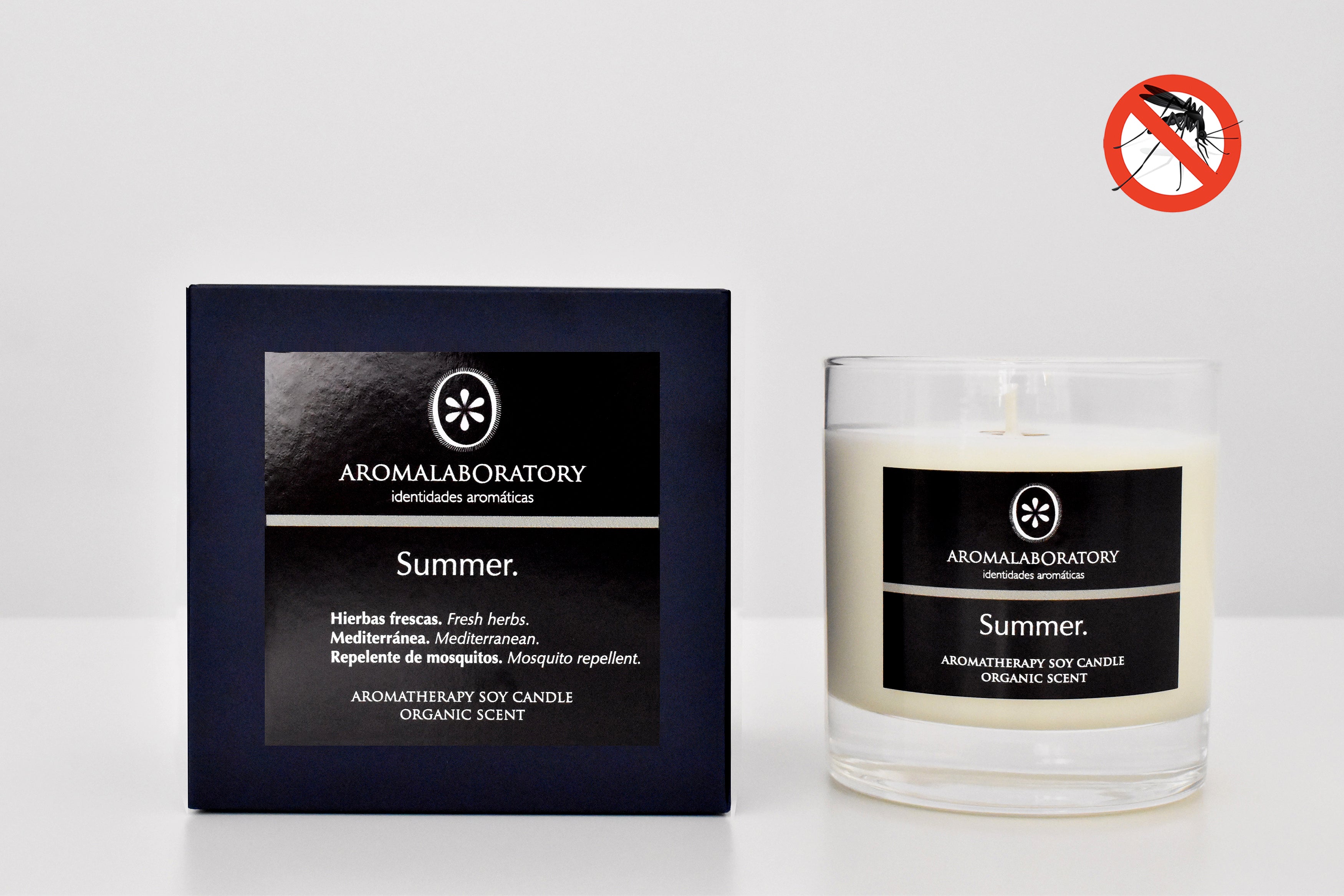 Bougie Antimoustiques SUMMER. Aromathérapie. Biologique.