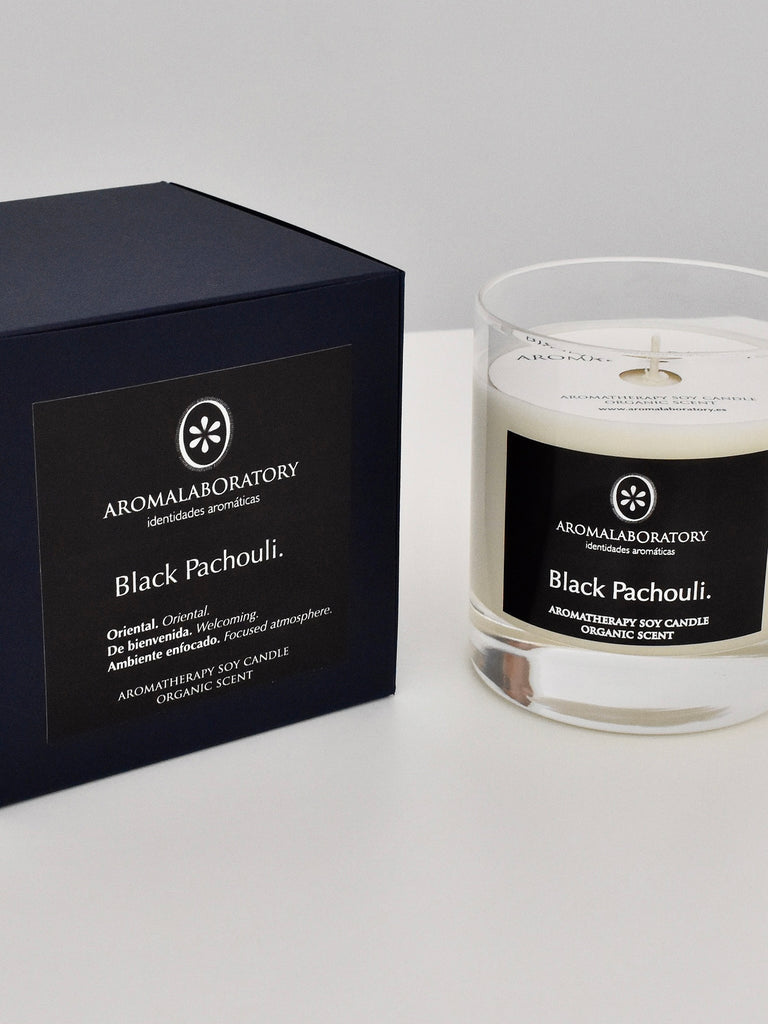 Vela BLACK PACHOULI. Aromaterapia. Ecológica.