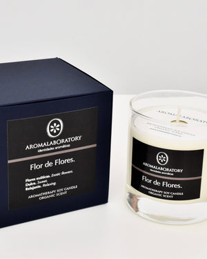 Bougie FLOR DE FLORES. Aromathérapie. Biologique.